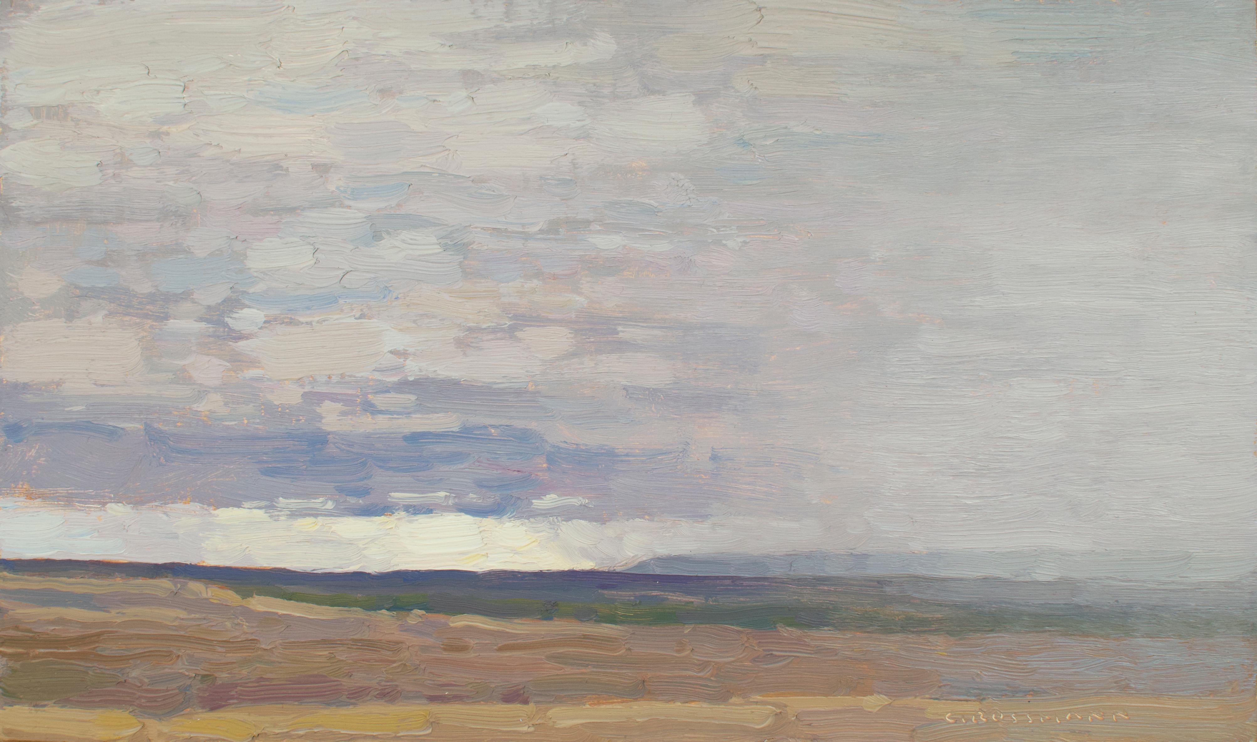 David Grossmann Landscape Painting - "View to the South with Coming Rain" , Oil Painting