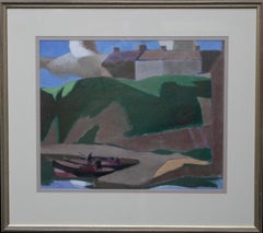Caithness Harbour - Scottish Cubist art marine oil painting Founder 1922 Group