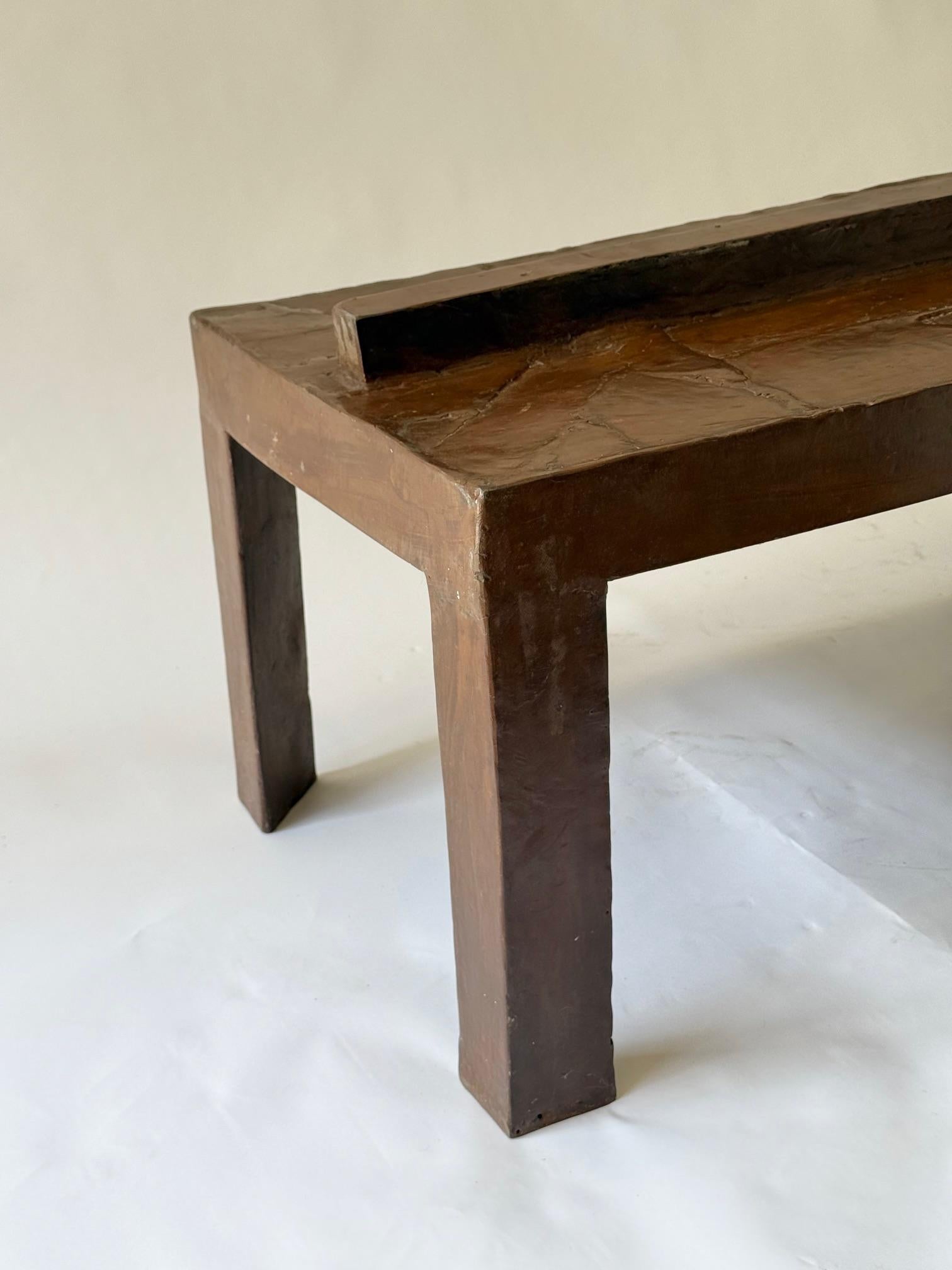 David Hacker.  Mesa de acero soldado.  Acabado encerado brillante. Estadounidense en venta