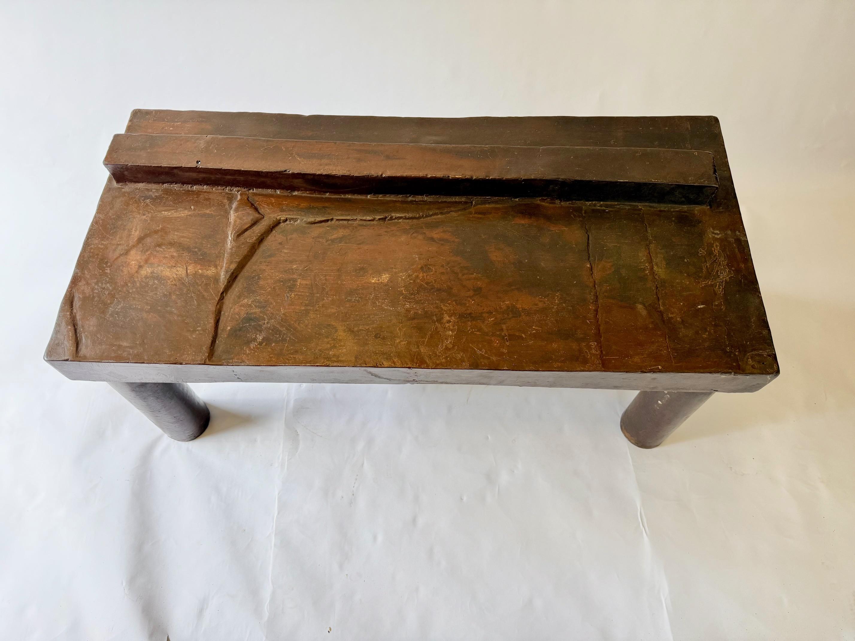 David Hacker.  Mesa de acero soldado.  Acabado encerado brillante. Soldado en venta