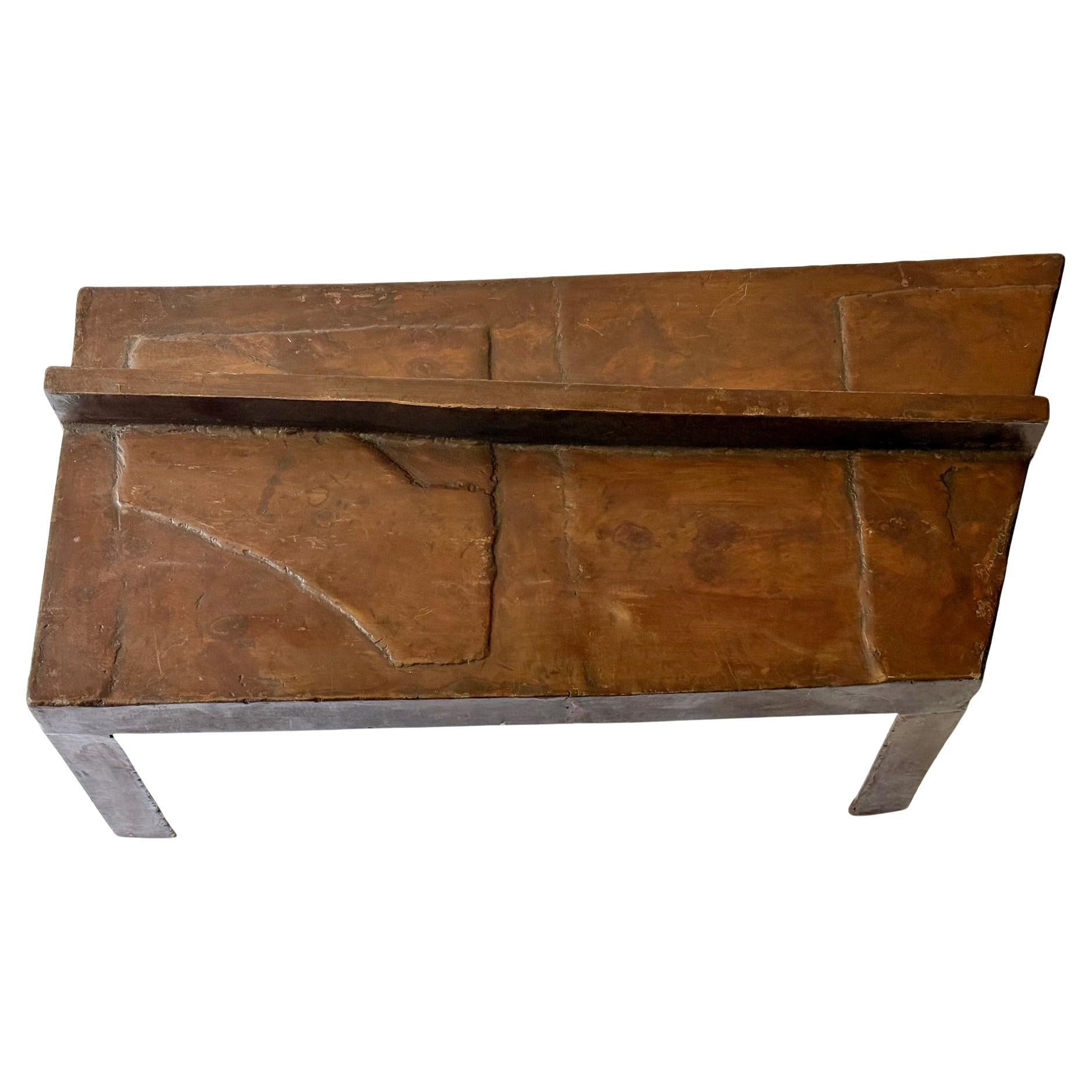 David Hacker Steel Table.  Pieced and Welded.  Lustrous waxed Finish.