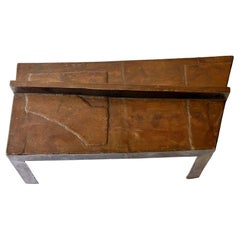 David Hacker Steel Table.  Pieced and Welded.  Lustrous waxed Finish.