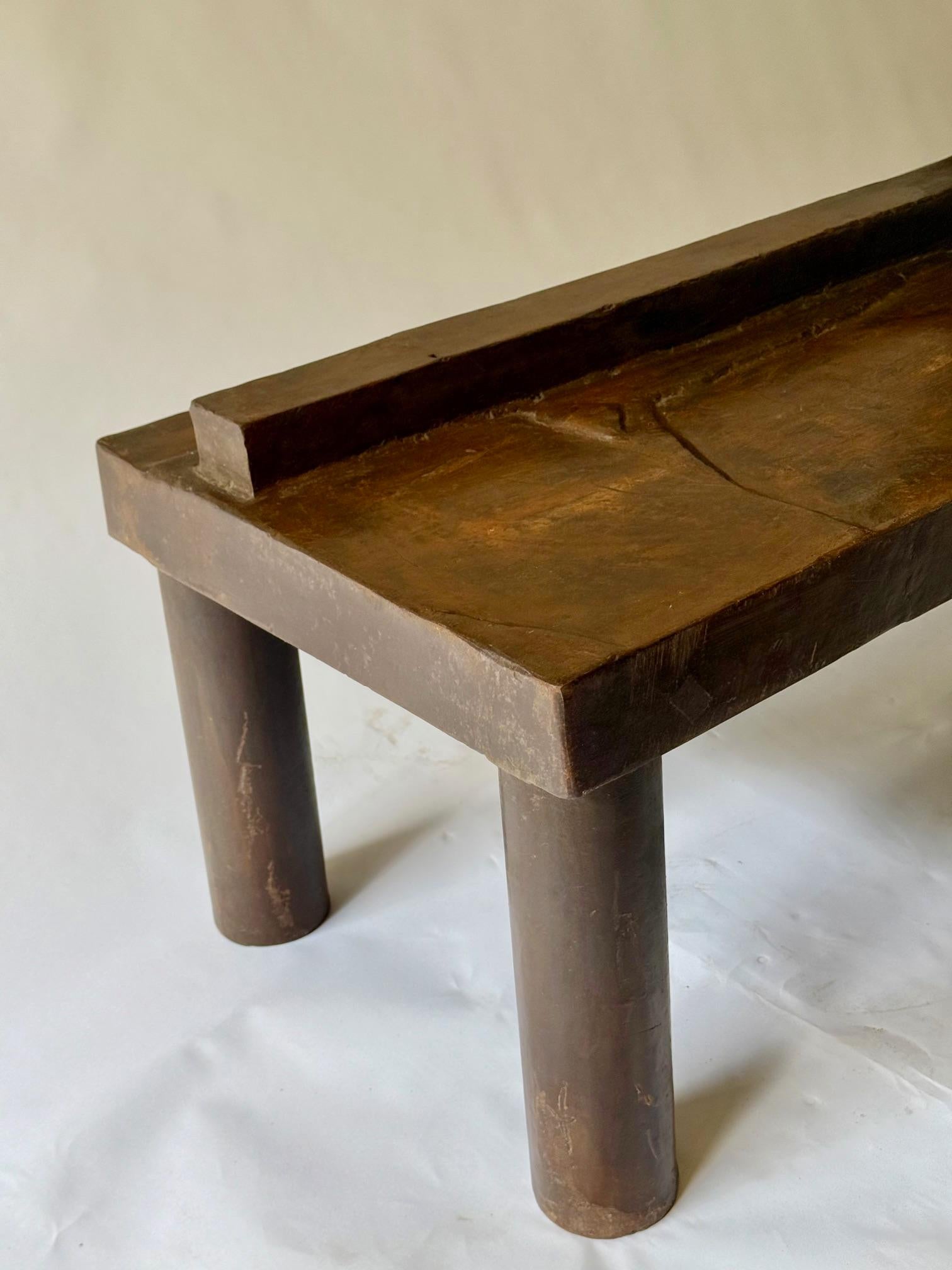 Mesa de acero David Hacker.  Piezas y soldadura de acero.  Única.  Acabado encerado. Estadounidense en venta