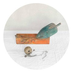 Buoys bleu-orange (Circular Nautical Still Life - Photo of Ocean Buoys on White - Nature morte océanique)