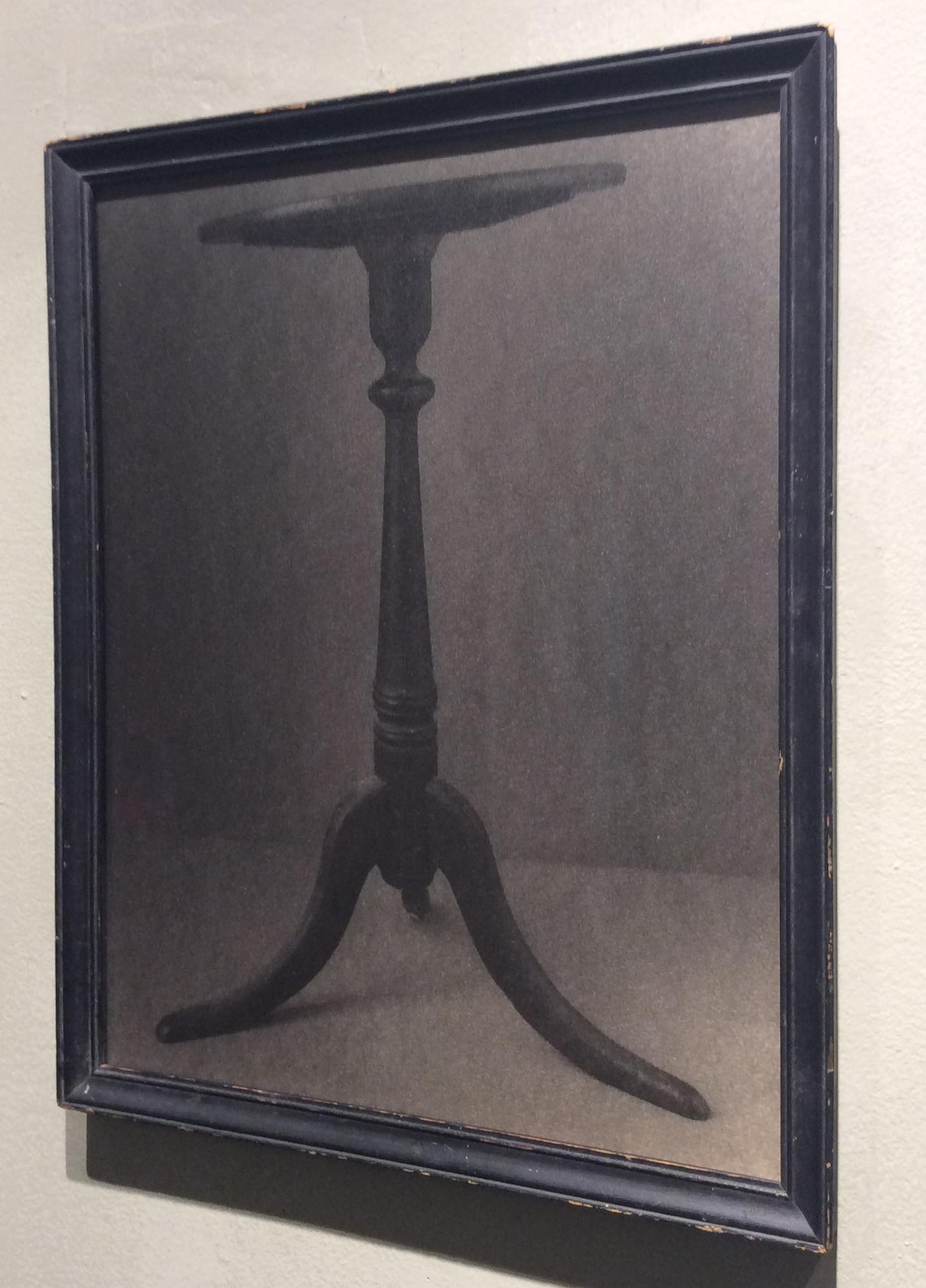 Candle Stand (Sepia Toned Still Life of Side Table in Vintage Frame) - Photograph by David Halliday