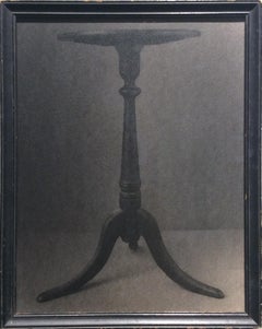 Candle Stand (Sepia Toned Still Life of Side Table in Vintage Frame)