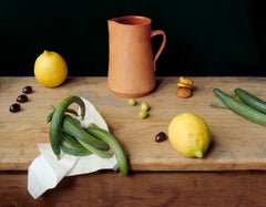 Ceramic Pitcher (Framed Color Still Life Photograph of Fruits & Vegetables)