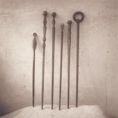 Used Ceremony Canes (Sepia Toned Still Life of 6 Canes from Tonga)