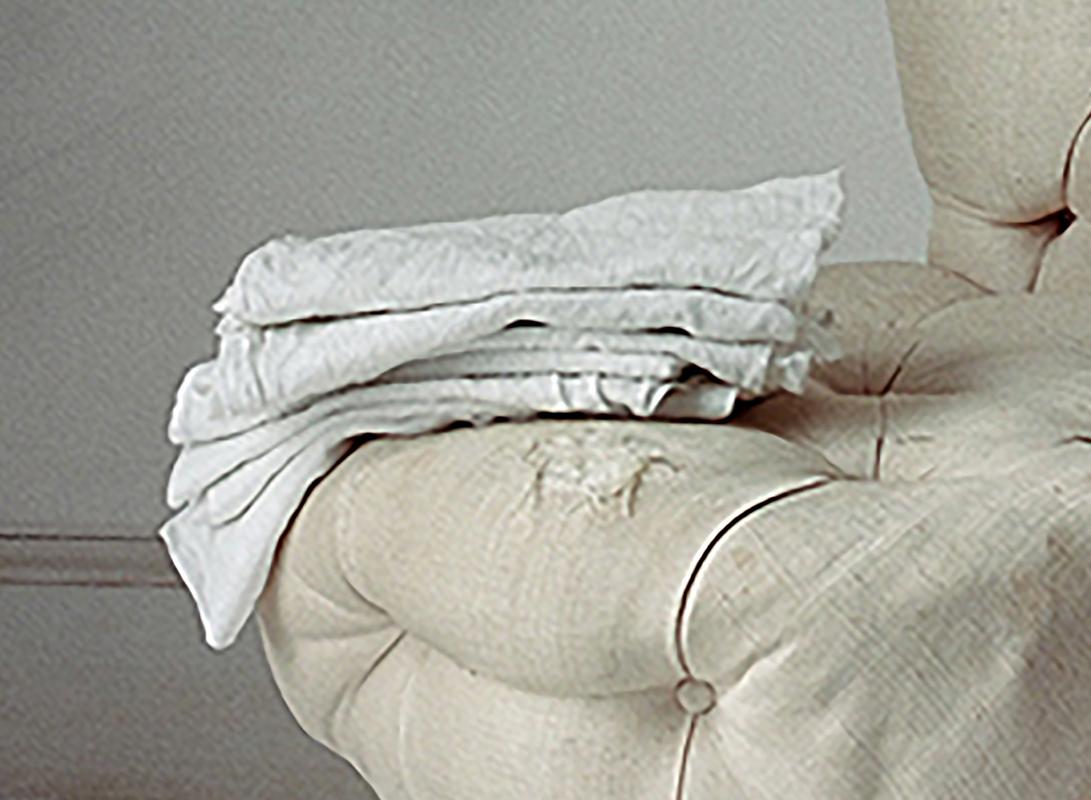 Chair, Napkins and Sheets (Contemporary Still Life of Upholstered Chair Sheets) - Photograph by David Halliday