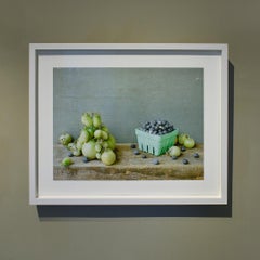 Green Tomatoes & Blueberries: Color Still Life Photograph of Fruit & Vegetables
