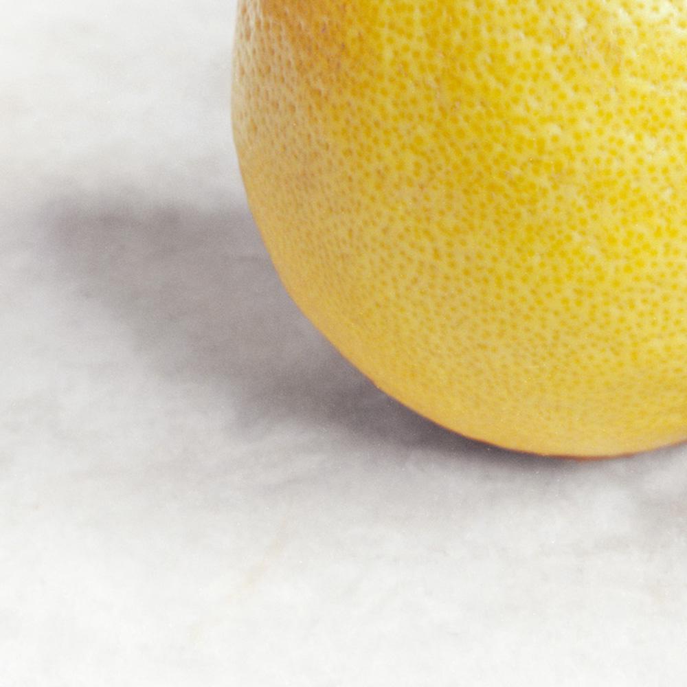 Lemon & Black Olive: Framed Color Still Life Photograph of Fruit & Vegetable 1