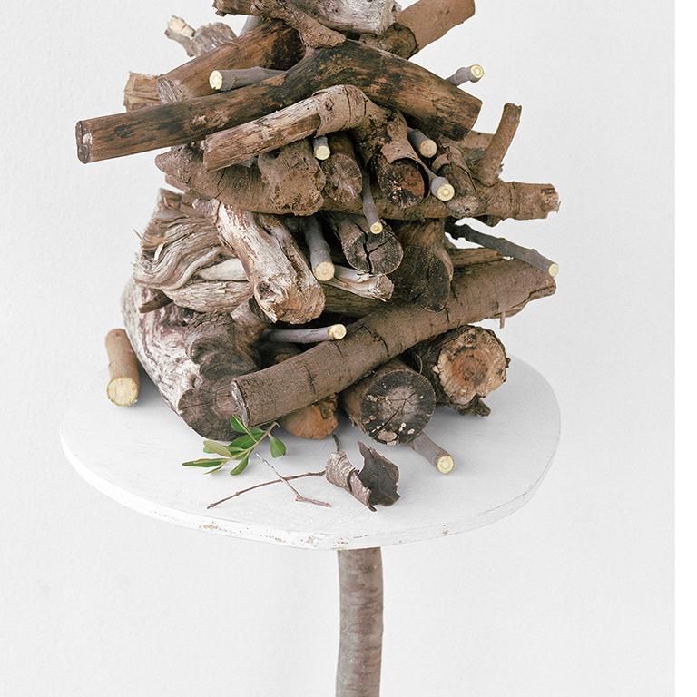 Gerahmte figurative Stillleben-Fotografie aus Holz, Lavendelgrün  (Grau), Still-Life Photograph, von David Halliday