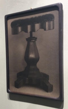 Piano Stool (Silver Toned Gelatin Print Still Life in Vintage Frame)