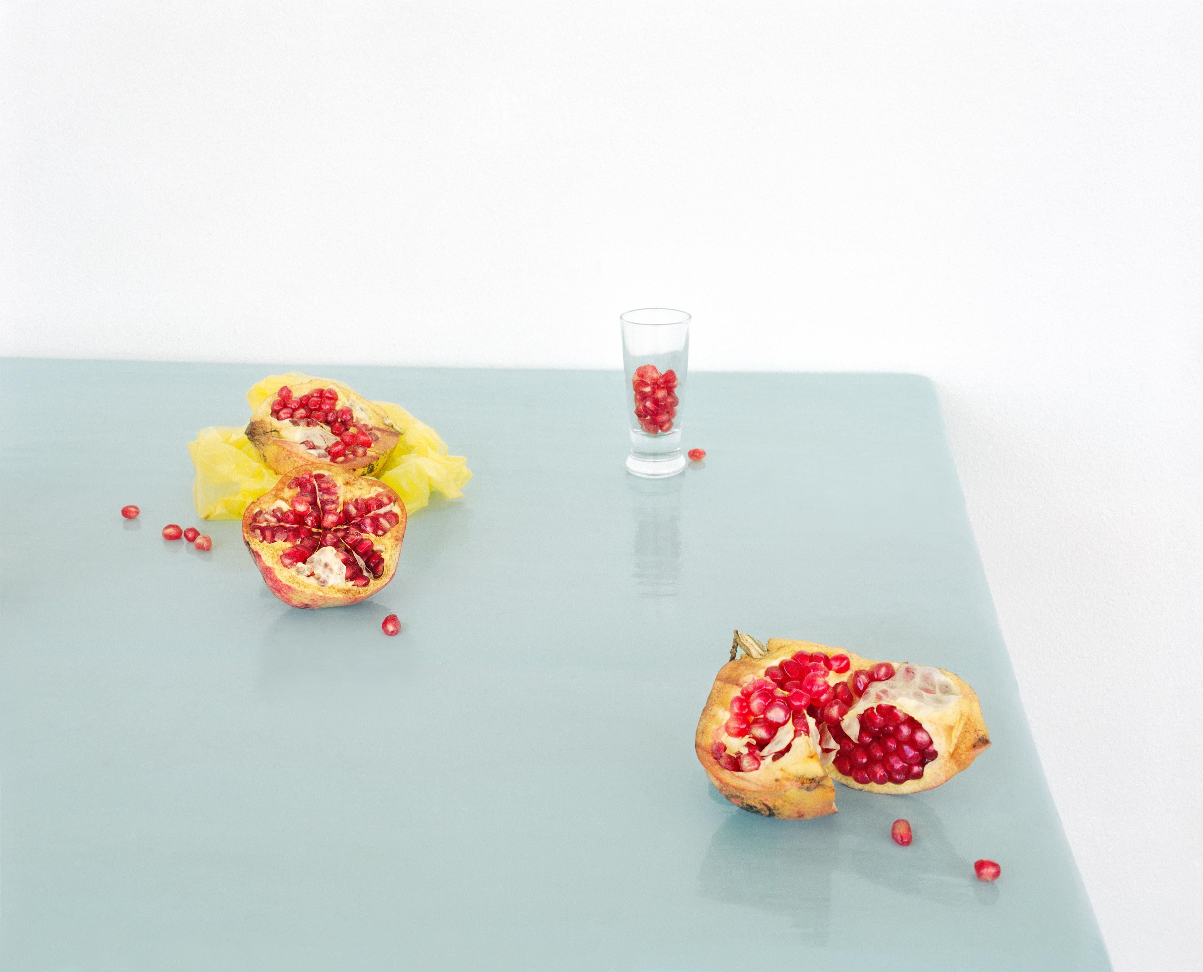 Pomegranate, on Blue