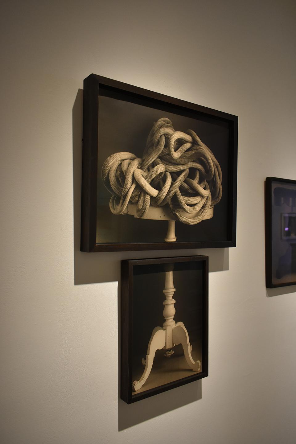 Rope and Side Table (Contemporary Still Life Diptych in Custom Frame ) - Photograph by David Halliday