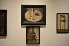 Side Table with Chain & Window Stay (Dadaist Diptych in Vintage Frame)