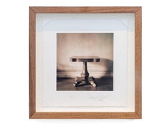Square Table (Contemporary Sepia Toned Still Life Photograph of Antique Table)