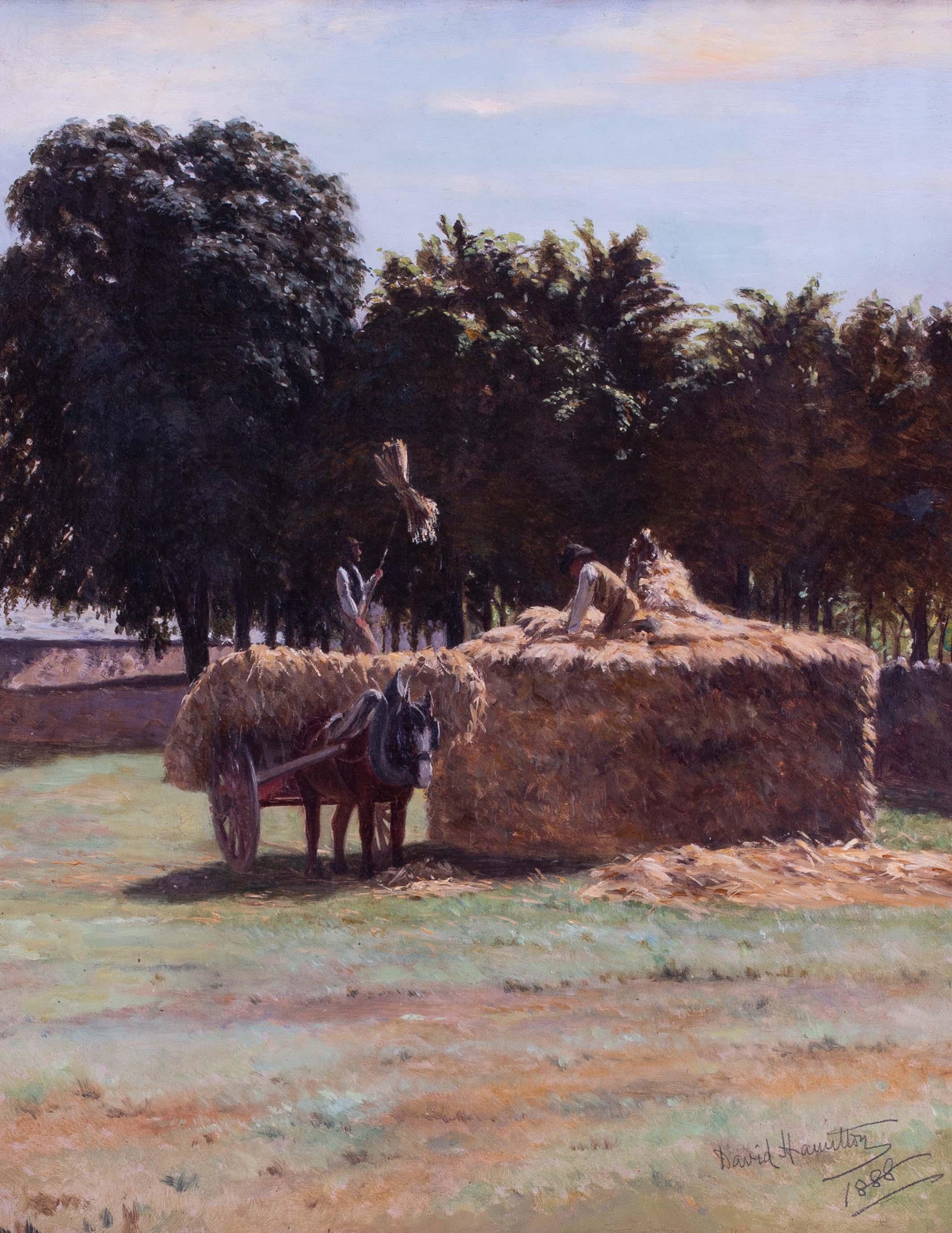 David  Hamilton (British, circa 1888)
Harvest time
Oil on canvas
Signed and dated `David Hamilton 1888’ (lower right)
20.1/8 x 16 in. (51.2 x 40.8 cm.)
