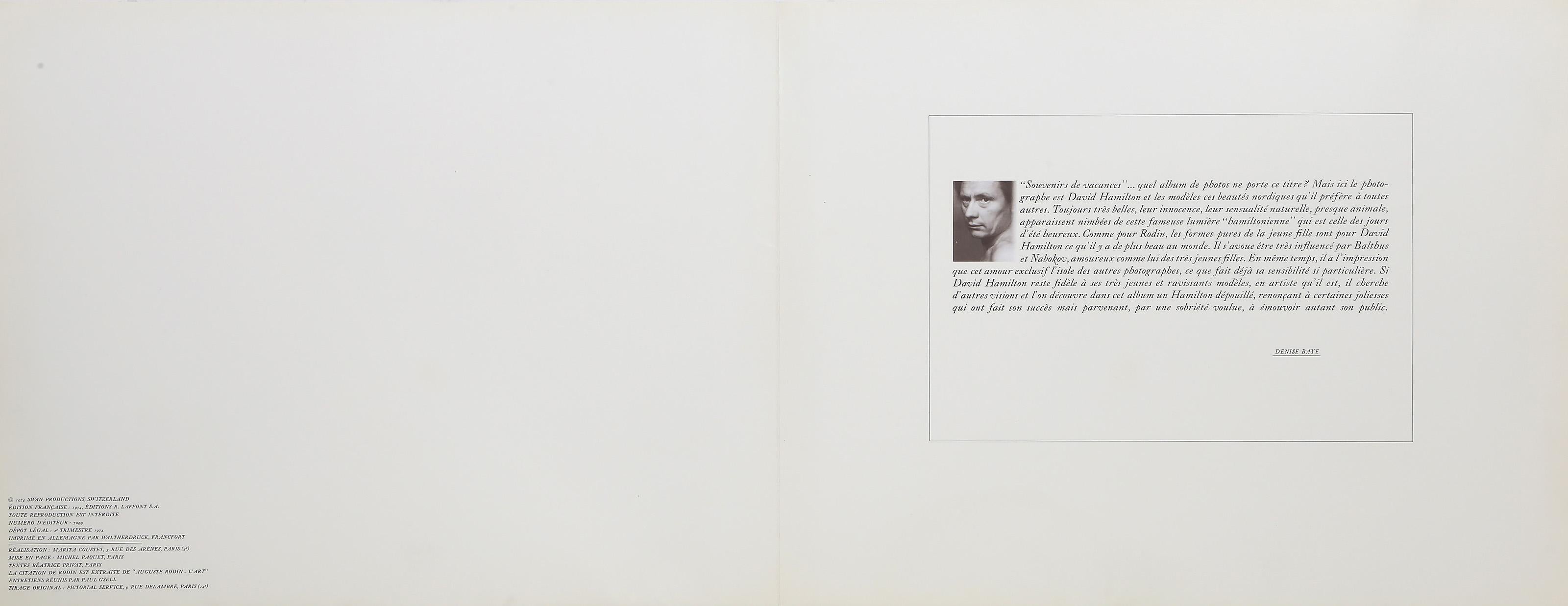 Souvenirs de Vacances Par David Hamilton, Portfolio weiblicher Aktfotografien im Angebot 1