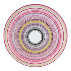 "1/1 (Music for Airports)" Pink and Light Green Circular Painting