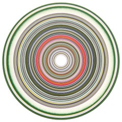 David Hardaker - "Alpine" Contemporary Green and Orange Concentric Circle Painting "Alpine" Contemporary Green and Orange Concentric Circle Painting