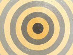 "Cambria" Contemporary Abstract Orange & Grey Concentric Circle Painting