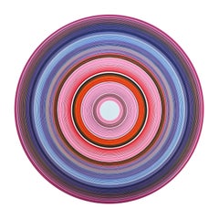 "Catalina" Contemporary Abstract Red, Pink, 
Purple Concentric Circle Painting