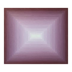 "Coopers Croze 4" Contemporary Abstract Magenta Ombre Concentric Shaped Painting