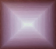 "Coopers Croze 4" Contemporary Abstract Magenta Ombre Concentric Shaped Painting