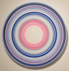 "Crystalized" Contemporary Colorful Concentric Circle Abstract Painting