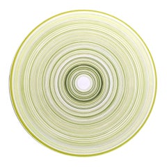 "Firestarter" Contemporary Abstract Green & White Concentric Circle Painting