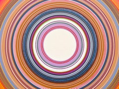 "Firth of Fifth" Contemporary Purple, Pink, & Orange Concentric Circle Painting
