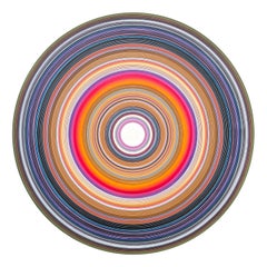 David Hardaker - "Firth of Fifth" Contemporary Purple, Pink, & Orange Concentric Circle Painting "Firth of Fifth" Contemporary Purple, Pink, & Orange Concentric Circle Painting