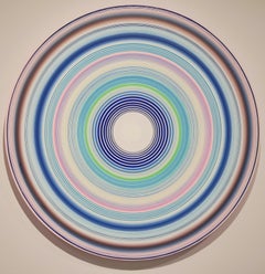 "Follow" Contemporary Colorful Concentric Circle Abstract Painting