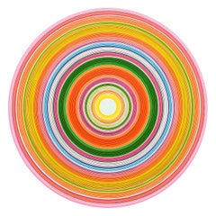 "Hot Patootle" Contemporary Abstract Colorful Concentric Circle Painting