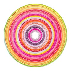 "Hot Stuff" Neon Pink, Orange, Yellow, and Purple Circular Painting