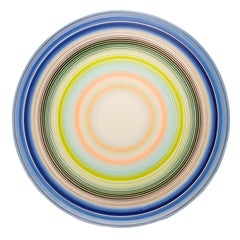 "I Want You" Contemporary Colorful Concentric Circle Abstract Painting