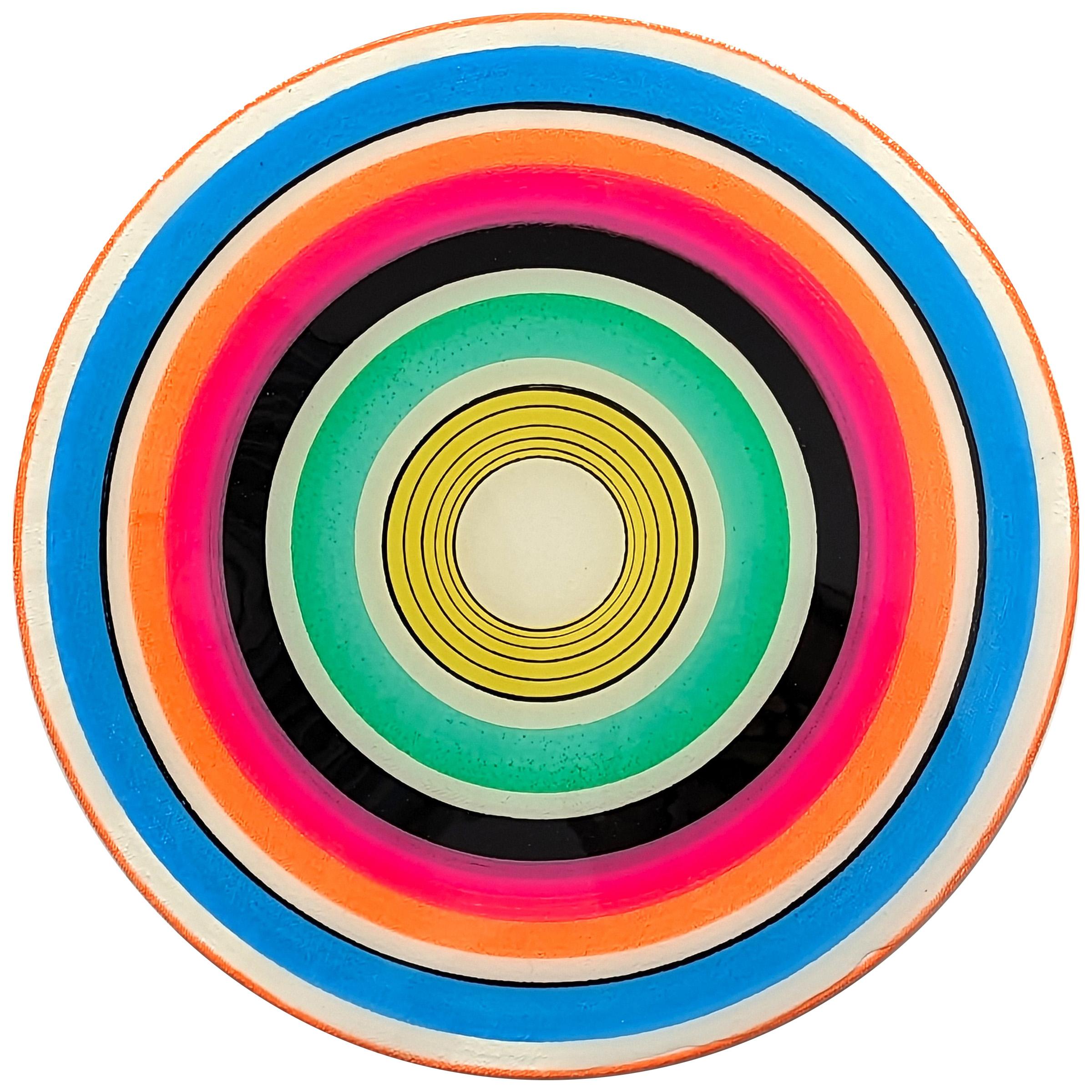 David Hardaker Abstract Painting - "Study for a Song 2" Contemporary Colorful Abstract Concentric Circle Painting