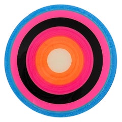"Studio per una canzone 5" Pittura contemporanea colorata astratta a cerchi concentrici