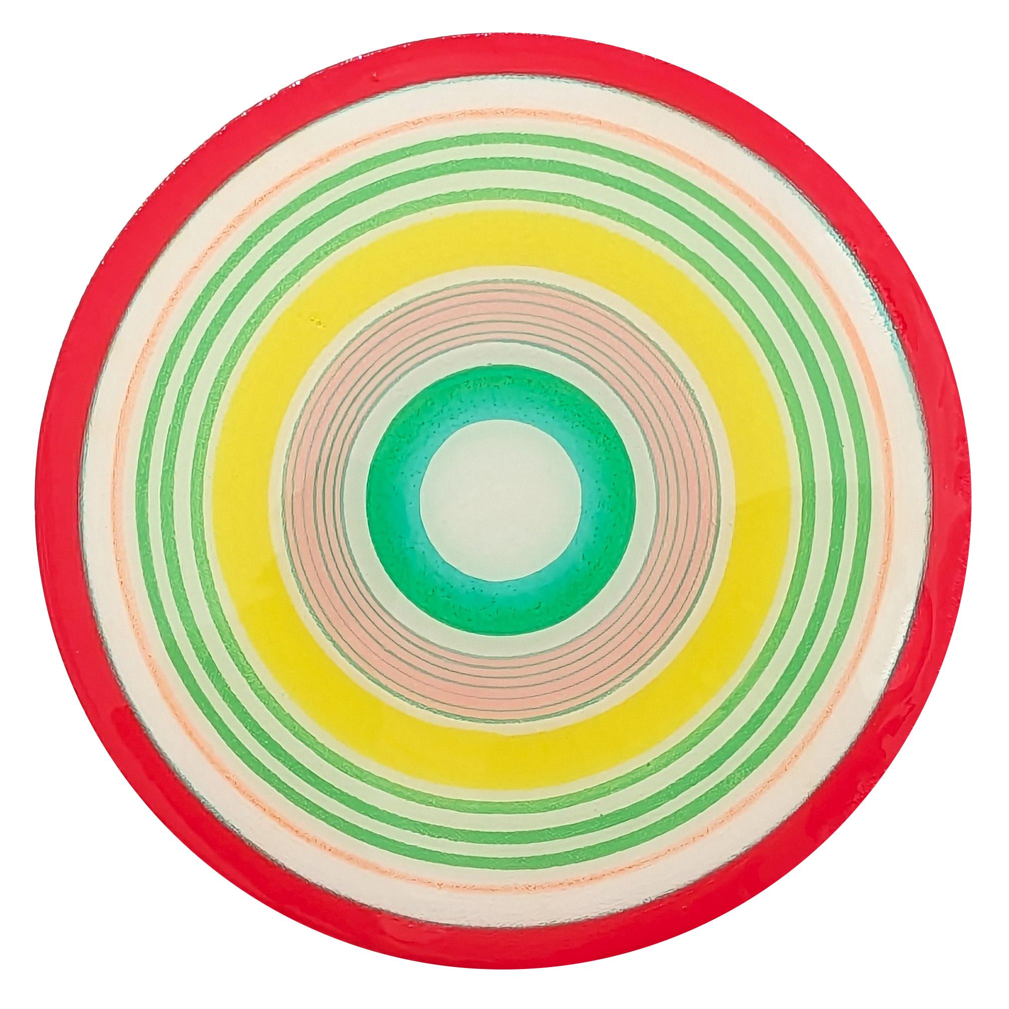 David Hardaker Abstract Painting - "Study for a Song 7" Contemporary Colorful Abstract Concentric Circle Painting