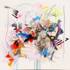 "Untitled (After Parker)" Colorful Abstract Mixed Media Painting