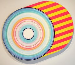 "Vacation" Contemporary Colorful Concentric Circle Abstract Painting