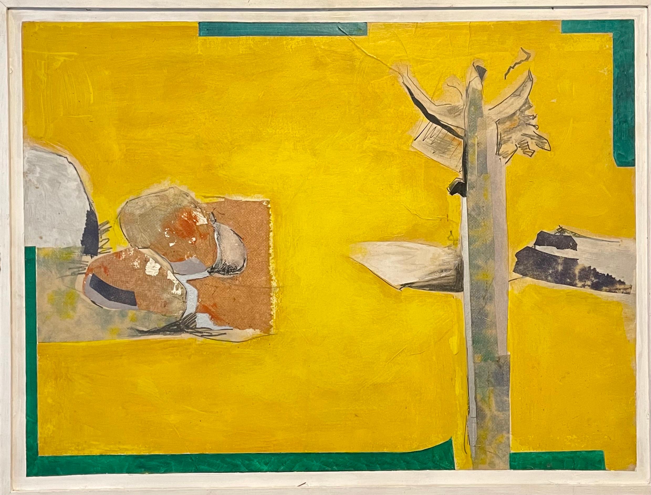 1970 Mod Surrealistische Malerei Collage David Hare Abstrakte Landschaft Sommerland