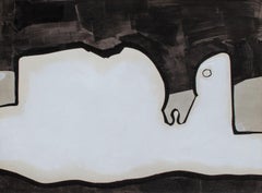 "Cronus endormi dans la grotte" œuvre sur papier de David Hare