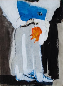 Abstraktes Gemälde „Cronus Dining (Nacht)“ aus Acryl und Tinte auf Karton von David Hare