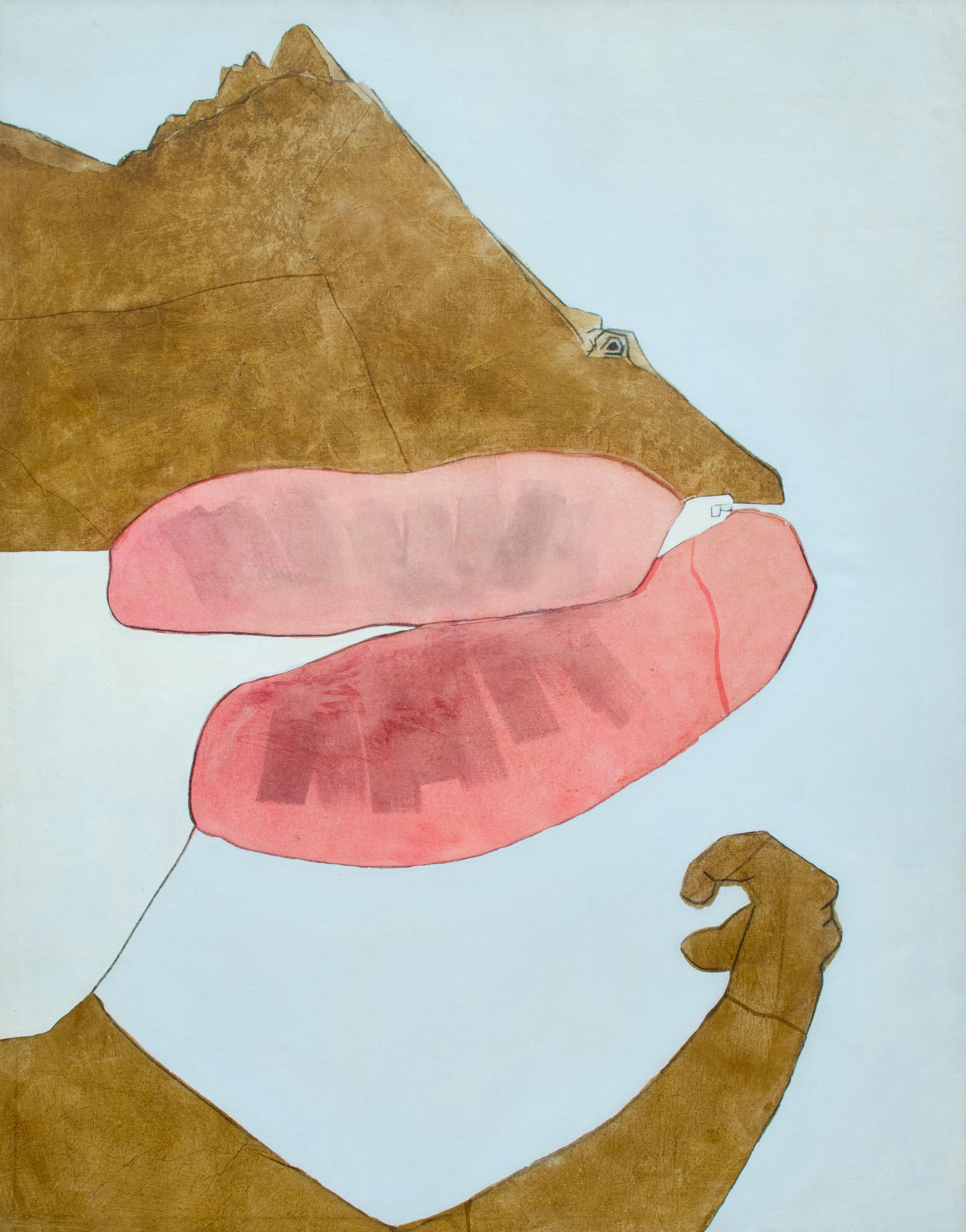 David Hare
Crono Caccia, 1967
Collage di acrilico e carta su lino
68 x 53 pollici

"La libertà è ciò che vogliamo", dichiarò David Hare nel 1965, ma poi aggiunse: "e ciò di cui abbiamo più paura". Nessuno potrebbe accusare David Hare di possedere
