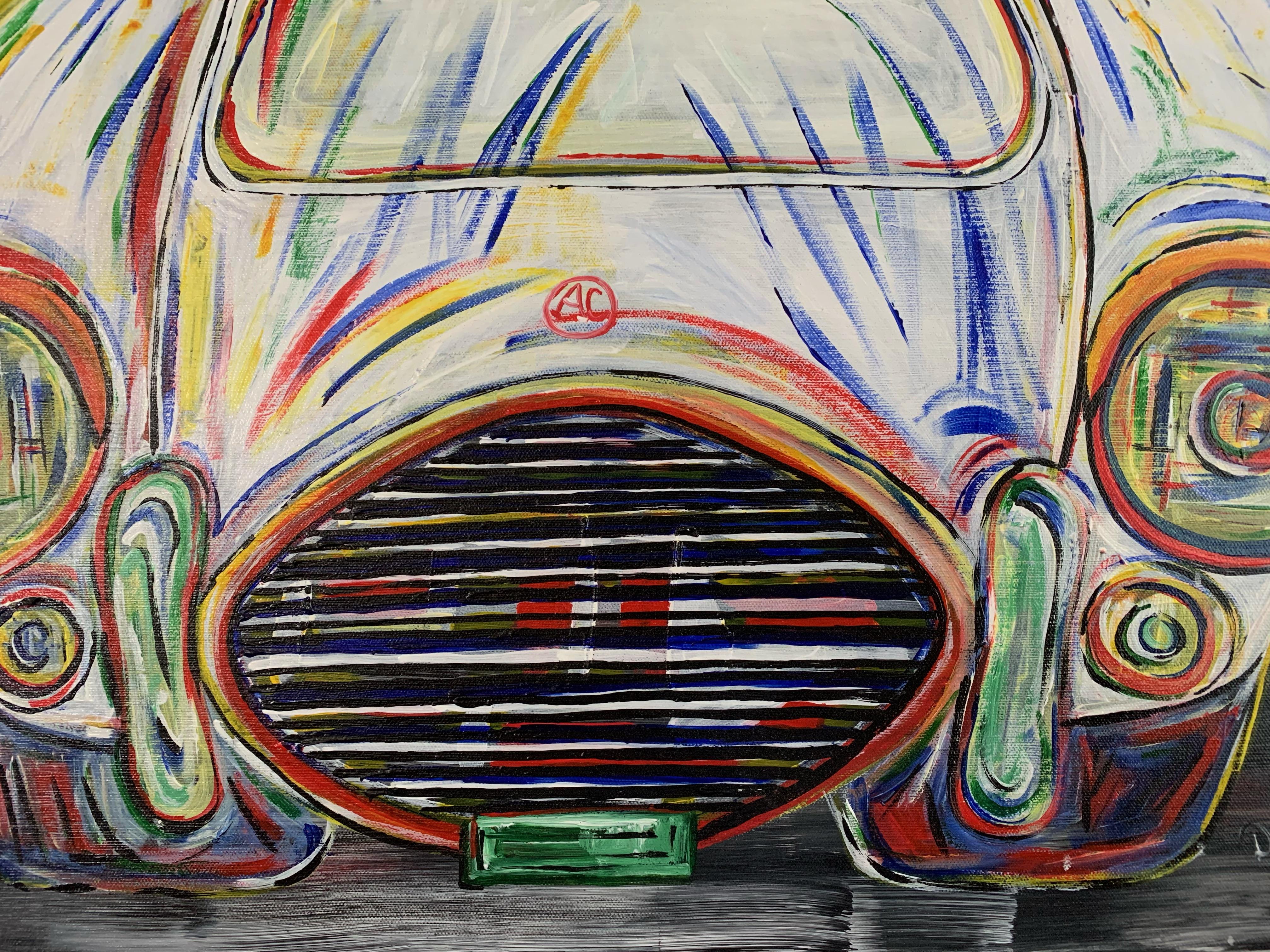 AC Cobra. Un'auto classica nel classico stile di David Harper. Uno per gli appassionati
Acrilico su tela
Tela a cassetta con bordi profondi, lati dipinti di nero
Firmato
