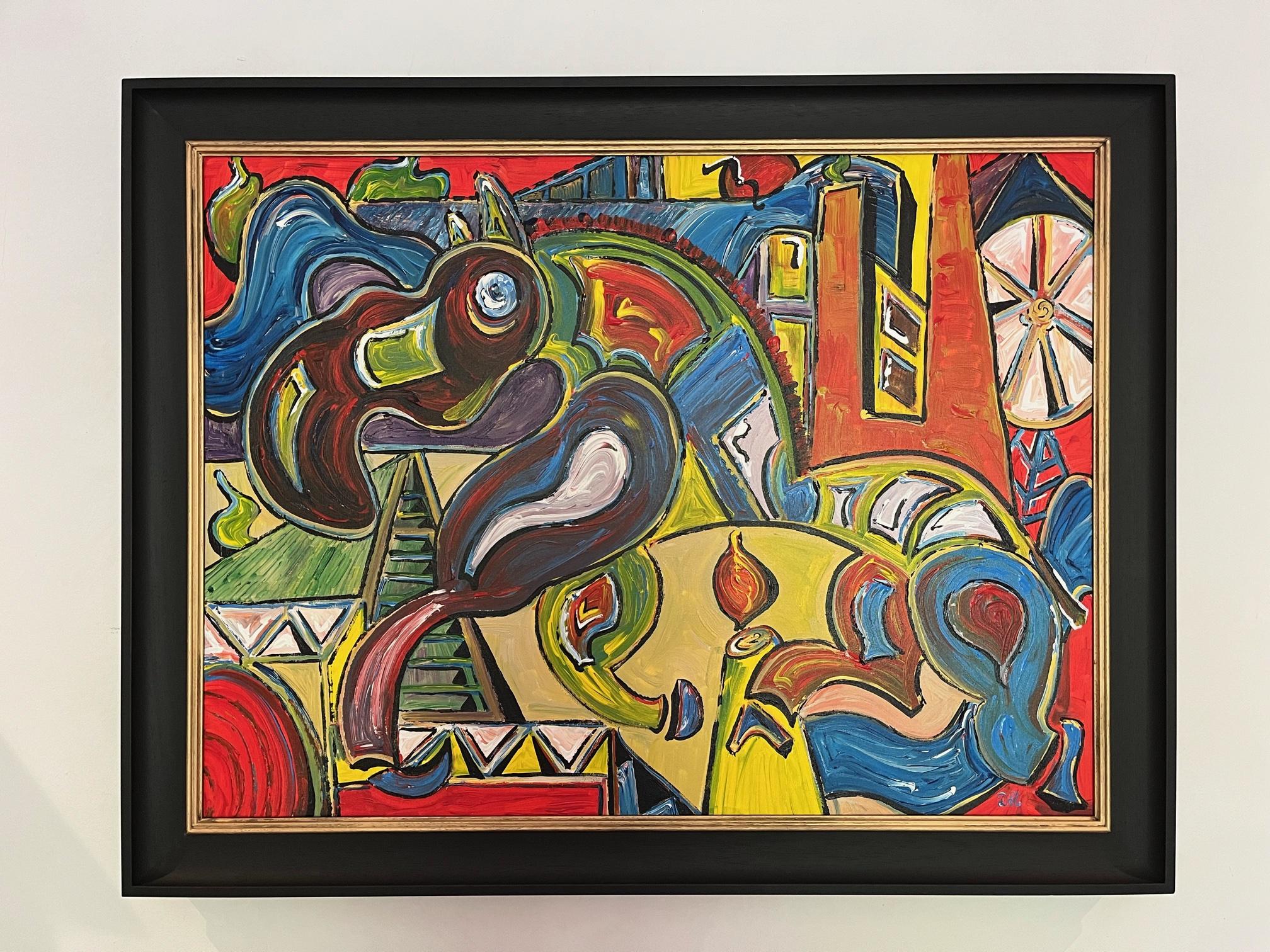 Pit Pony, Pittura astratta contemporanea. - Painting di David Harper