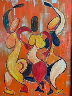 Three Dancers.  Contemporary Figurative Painting