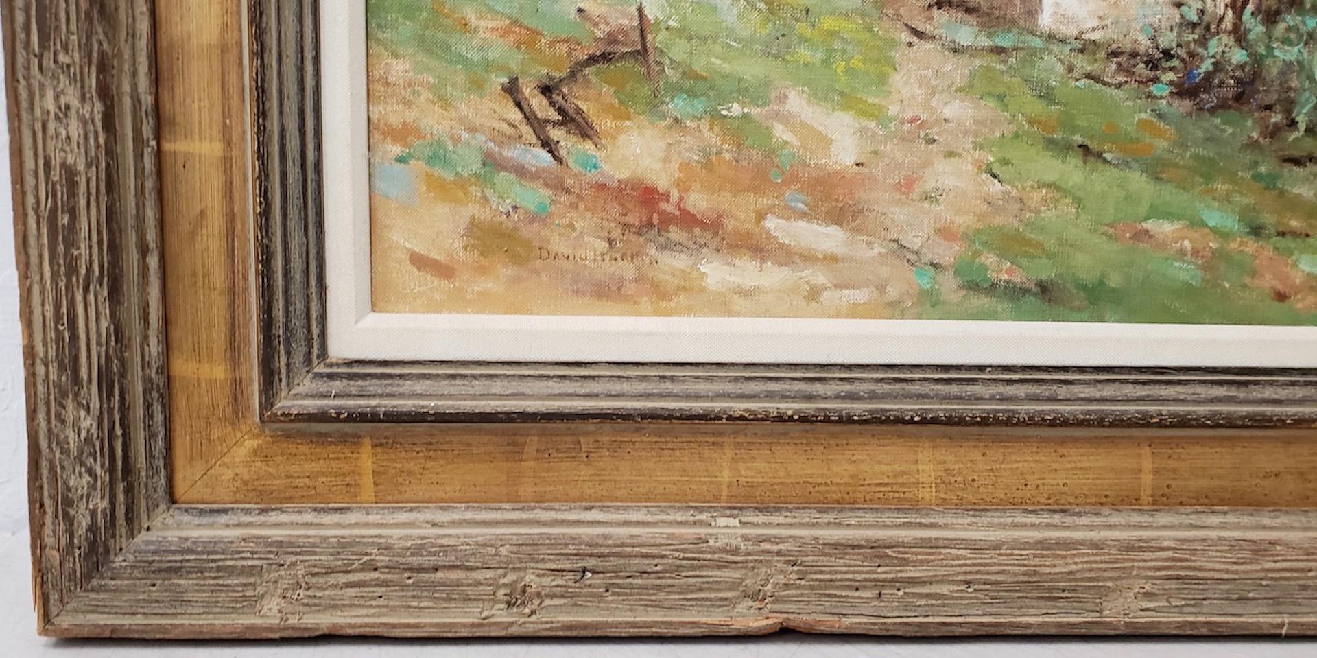 Peinture à l'huile originale de David Harris (Américain, 20e siècle) 